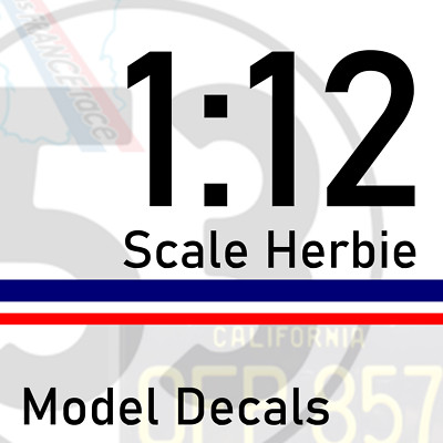 Accurate Herbie Monte Carlo 1/12 Sticker Decals Volkswagen Beetle
