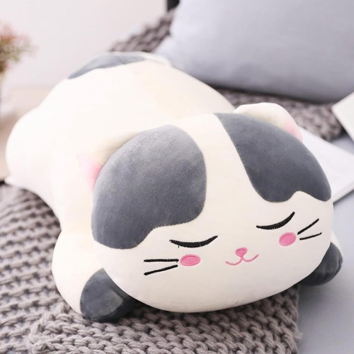 Cat Big Plush Hugging Pillow, Super Soft Kitten Kitty Stuffed Animals Toy (Gray) - Picture 3 of 7