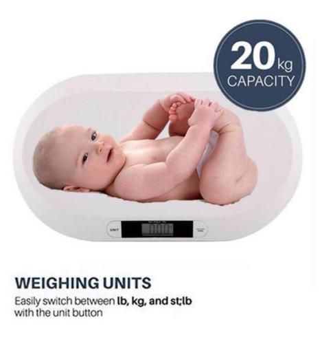 20KG ELECTRONIC BABY WEIGHING SCALE INFANT PET BATHROOM TODDLER DIGITAL HOME NEW - Picture 4 of 4