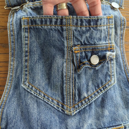Levi's Denim Blue Women Overalls Adjustable Straps Front Pocket Flared Legs 9M - Picture 6 of 20