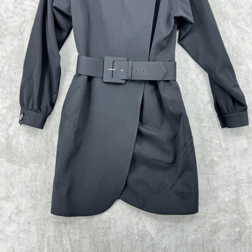 Vintage Nipon Boutique Dress Womens 8 Wool Wrap Belted Minimalist Career Classic - Picture 5 of 12