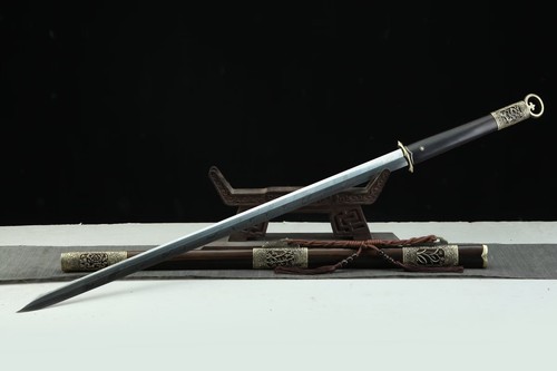 Brass Mei Lan Zhu Ju Chinese KUNGFU Sword Folded Damascus Steel Nice SaberY1568 - Picture 4 of 12