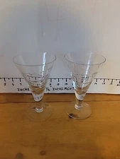 2 Vintage Cambridge Glasses RONDO Swirl Cut Iced Tea Water Goblet 6 3/8"