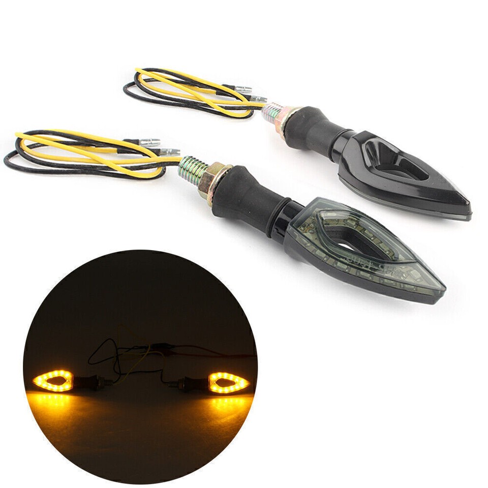 Universal 12V LED Turn Signal Indicator Blinker Amber Light Lamps Snake