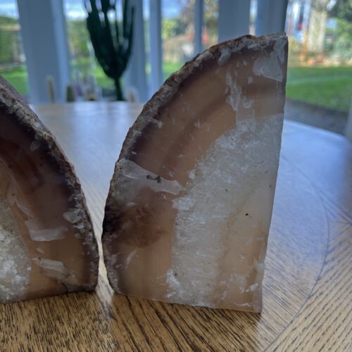 Large Agate Stone Fossil Bookends - Picture 7 of 16
