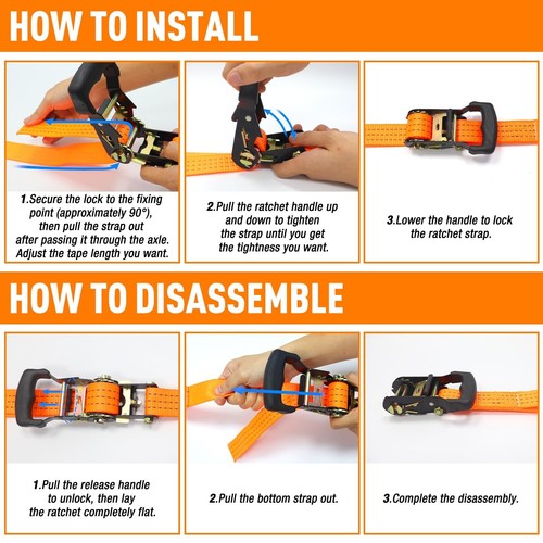 Y Strap for Spare Tire,3 Ratchet Straps Tie Down, Heavy Duty Spare Tire Strap... - Picture 5 of 7