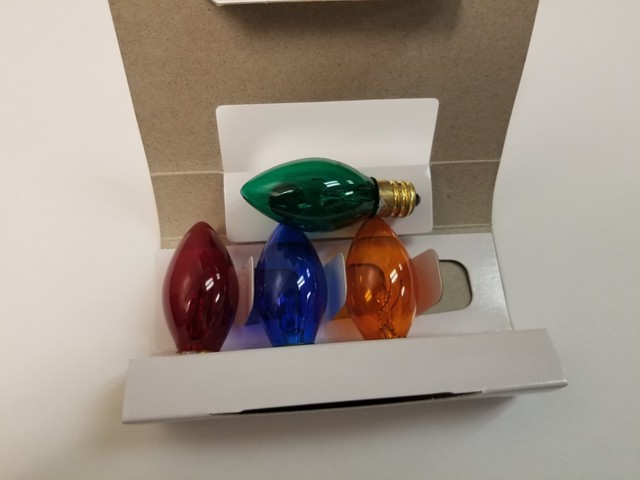SET OF 4 C7 Replacement Bulbs for Christmas Village Trees Light Sets ...