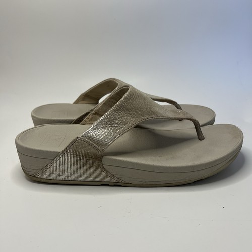 Fitflop Sandals Women’s Size 10 Shimmer Flip Flop Thong Toe Post Shoes Comfort - Picture 5 of 17