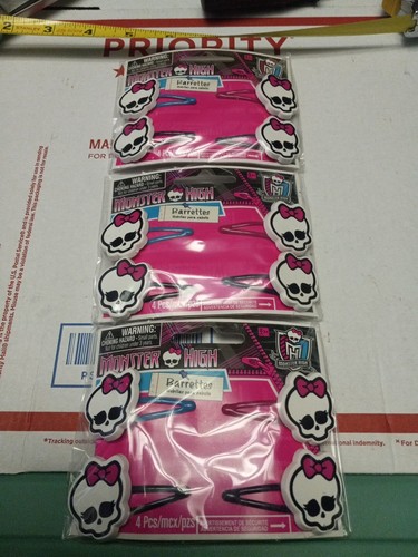Hair Clips Monster High Barrettes Pack Of 4 Lot Of 3 Packs. (12 Total) - Picture 3 of 5