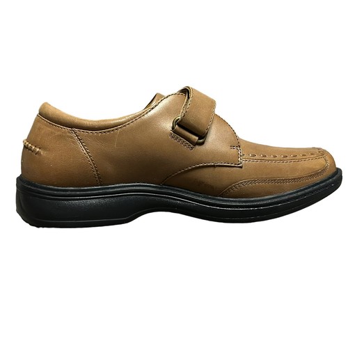 Mocasines cómodos de cuero marrón Dr Comfort Frank para hombre 10 W - Imagen 4 de 15
