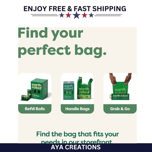 Earth Rated Dog Poop 270 Bags Leak Proof, Extra Thick, Unscented Free Shipping - Picture 6 of 9