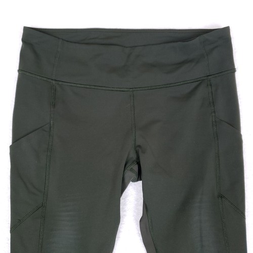 Lululemon Crop Leggings Womens Size 10 Black Ruched Moto Style Zipper Pocket - Picture 2 of 14