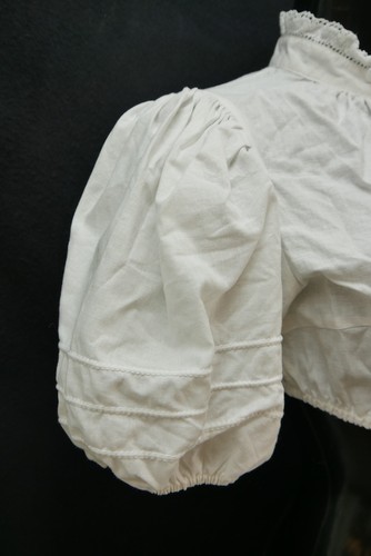 Gr.40 Dirndlbluse weiß Bluse für Dirndl Baumwolle mit Spitze B10477 - Bild 3 von 4
