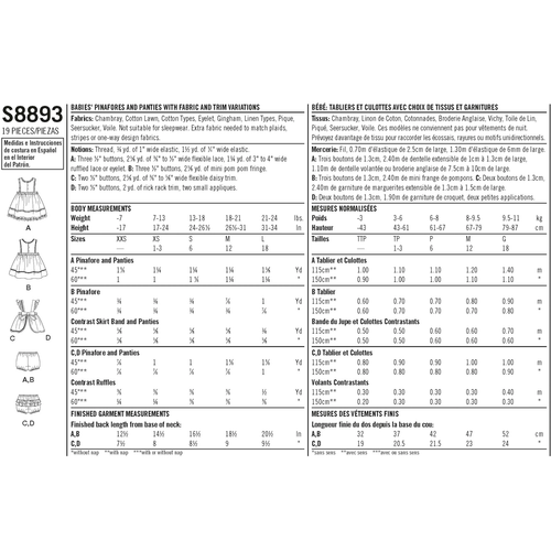 Vestidos y bragas de delantal de bebé con patrón de costura simplicity S8893 - Imagen 2 de 2