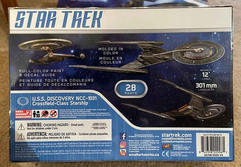 Maquette Star Trek USS Discovery - Échelle 1/2500 - Kit Polar Lights à Monter - Référence POL961M/12