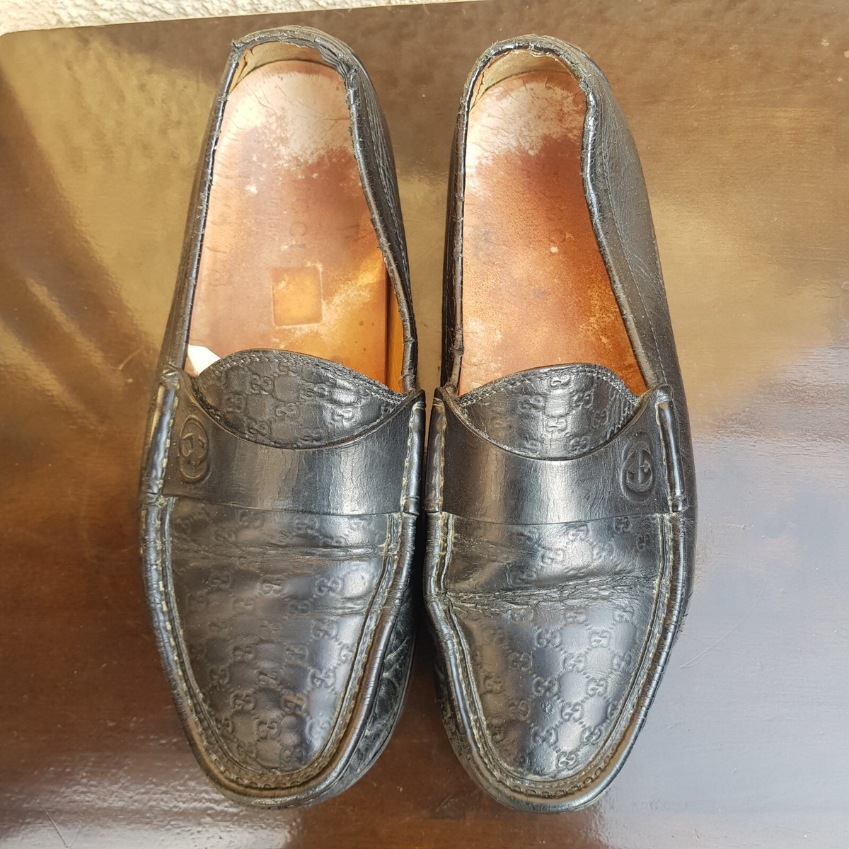 Gucci Microguccissima Leather Driver Gucci Black Microguccissima Mens Driver Loafers 39 – THE CLOSET main image 4