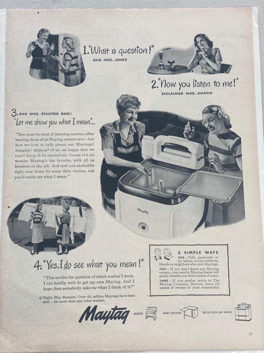 MAYTAG WASHER Vintage Print Advertisement | eBay