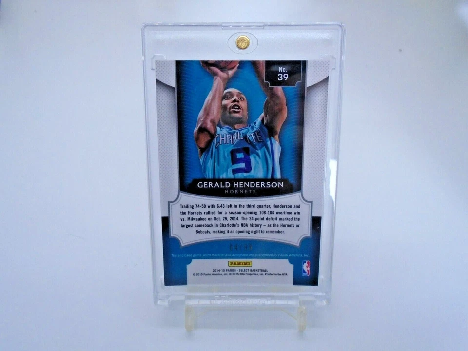 2014-15 PANINI SELECT #39 GERALD HENDERSON JERSEY PATCH AUTO 4 /99 - Image 4 of 4