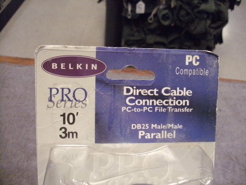 Belkin 10' DB25 Male Parallel Direct Cable Connection , PC to PC File Transfere - Picture 1 of 9