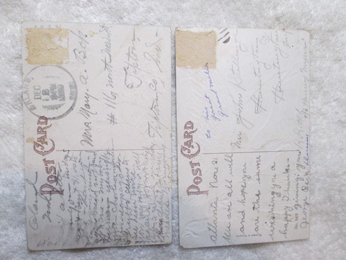 2 Antique 1910 Saxony Germany Thanksgiving Eagle Turkey Postcard Embossed - Picture 2 of 4