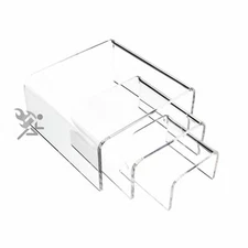OnFireGuy 3 Piece Display Risers Clear Acrylic Riser for Action Figures Cupcakes