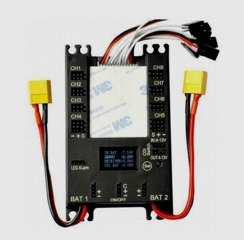 Mini Servo Distribution Board/ Section Board with LED Screen/ Voltage Alarm/ BEC