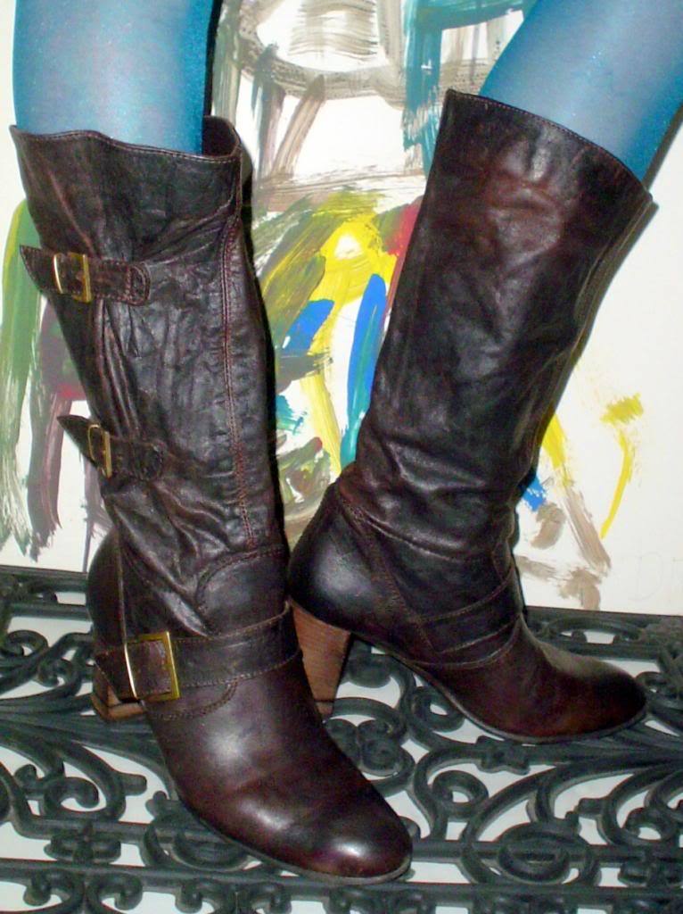Stiefel Leder Echtleder High Heels Dune braun Antik-Effekt Gr. 39 Stiefel Leder Echtleder High Heels Dune braun Antik-Effekt Gr. 39