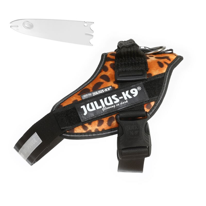 Julius K9, IDC-Powergeschirr, Leopardmuster, Gr.1, mit Zeckenkarte