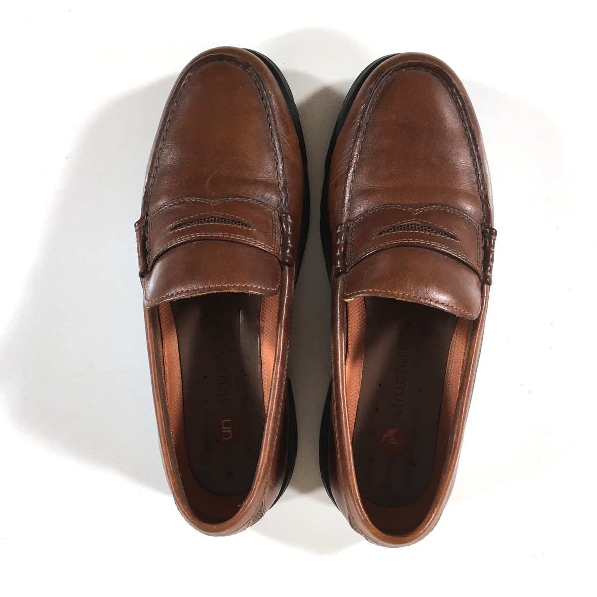 Clarks Unstructured Penny Loafers Mens Size 7.5 M Brown  display picture 2
