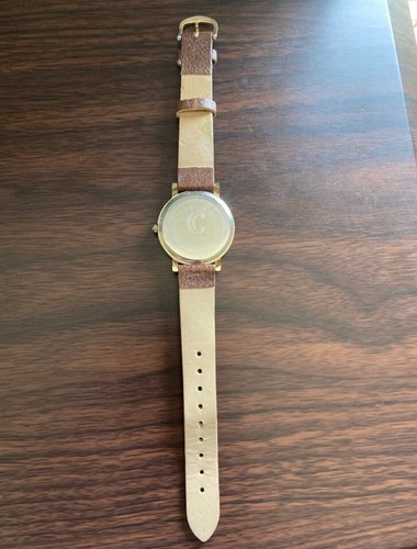 Charming Charlie Women’s Watch World Map Globe Gold Tone Brown - New Battery - Picture 6 of 6