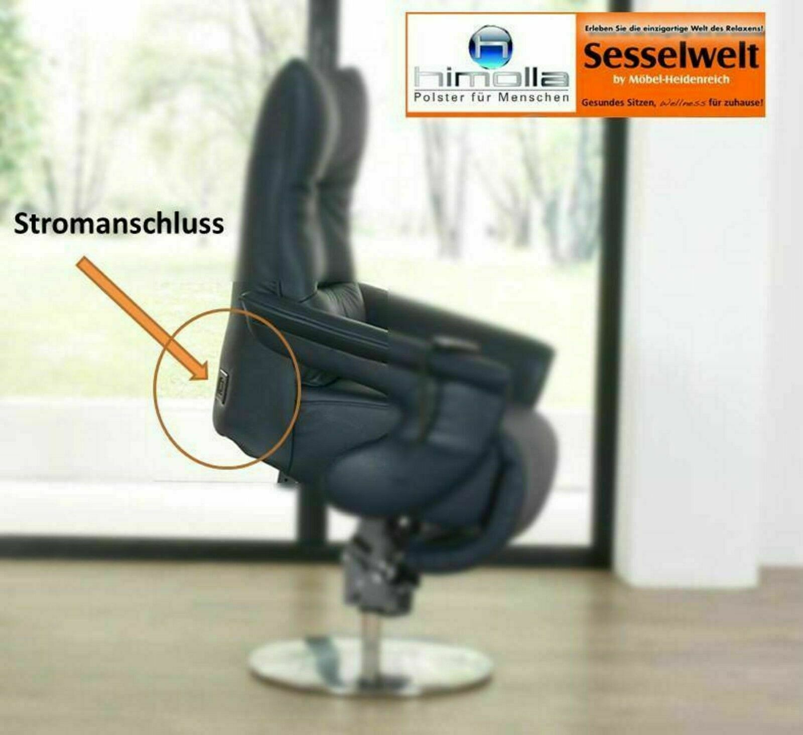 Himolla Sessel Fernsehsessel 7627 EasySwing Leder Schwarz Buche Aufstehhilfe NEU