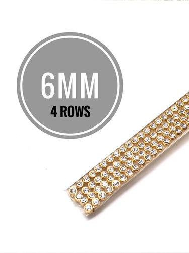 1m zum Aufkleben Streifen Kätzchen Transparent Strass für Hochzeit Dekor Kristall Gold - Bild 9 von 13