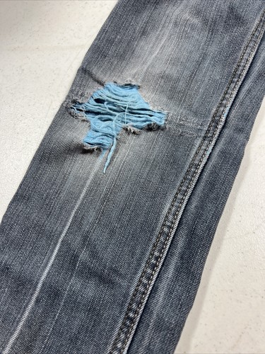 Levi's 549 Casual Button Denim Jeans Youth Size 7 Reg Blue Distressed Adjustable - Picture 10 of 13