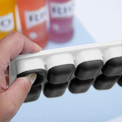 2Pack Flexible Silicone Ice Cube Trays Easy-Release w/ Spill-Proof Removable Lid - Bild 3 von 5