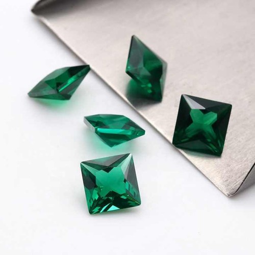 Square Green Nano Emerald AAA Rated Lab Created Gemstone JewelryStone 11mmto15mm - Picture 1 of 24
