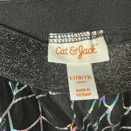 Cat & Jack Girls Large 10/12 Halloween Skirt Black Fall Tutu Cobwebs  Spiderwebs - Picture 8 of 11