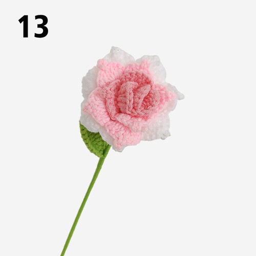 1 Stck. gehäkelt handgestrickt Blume Rose Tulpen Gänseblümchen Kunstblume Home Party Dekor - Bild 17 von 113