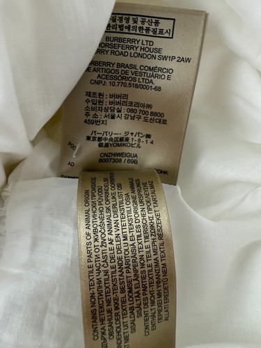 Womens Burberry White Cotton Longline Shirt Dress (UK 10) small/med summer - Picture 6 of 19