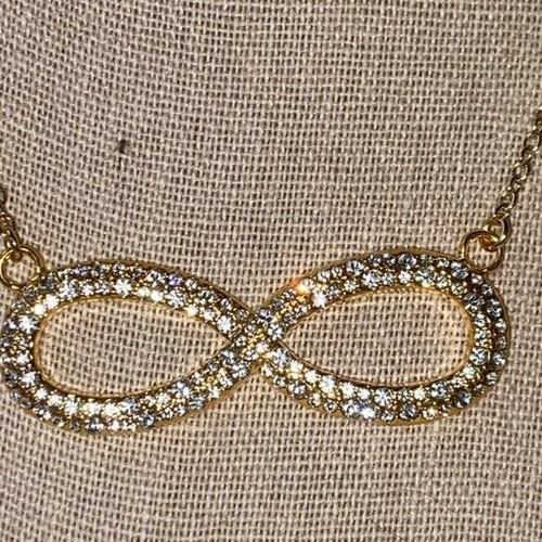 C.C. Skye Gold Crystal Infinity Necklace | 18 KT Gold Plated | NEW - Picture 3 of 8