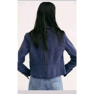 Veste Militaire Free People Bleue - Taille S, Neuve Sans étiquettes - Style Cadet Double