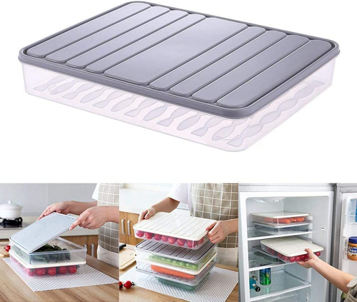 Lebensmittel Aufbewahrung Behälter 11,02×8,85×1,81" Gemüse Organizer 98 Unzen mit Deckel Klar - Bild 9 von 12