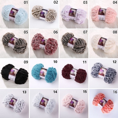 100g Mink Hair Velvet Knitting Wool Yarn Chunky Crochet Chenille Milk Soft Baby1 - Picture 7 of 38