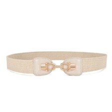 Straw Woven Elastic Waist Belt for Women Stretchy Boho Braided Skinny Dress Belt