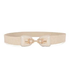 Straw Woven Elastic Waist Belt for Women Stretchy Boho Braided Skinny Dress Belt