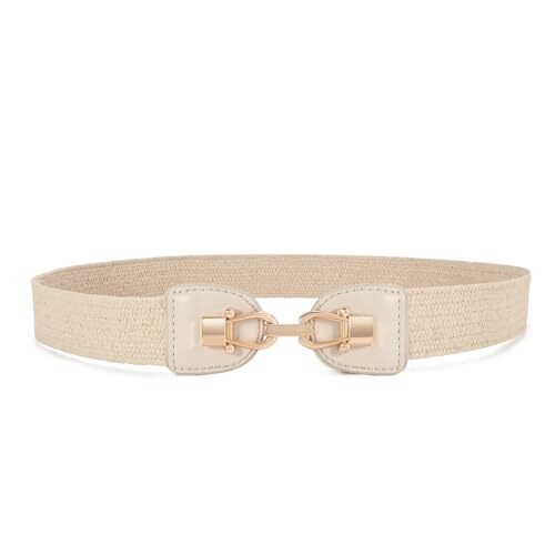 Straw Woven Elastic Waist Belt for Women Stretchy Boho Braided Skinny Dress Belt - Bild 1 von 10