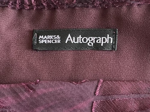 Autograph Purple Devore Slip Dress Size 14 Plum Strappy Crossover Wrapover Cami - Picture 6 of 8
