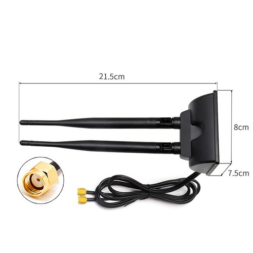 6dbi WIFI Antenna 2.4G/5G Dual Band Pole Antenna SMA Female W/ Magnetic Base - Afbeelding 2 van 6