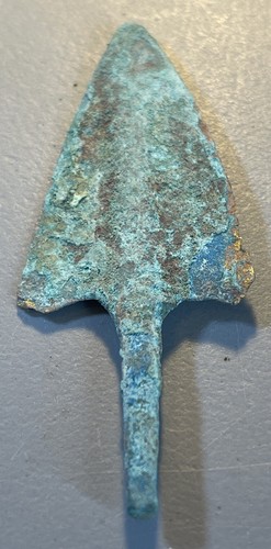 antigua reliquia de guerra punta de flecha de púas de bronce - Imagen 4 de 5