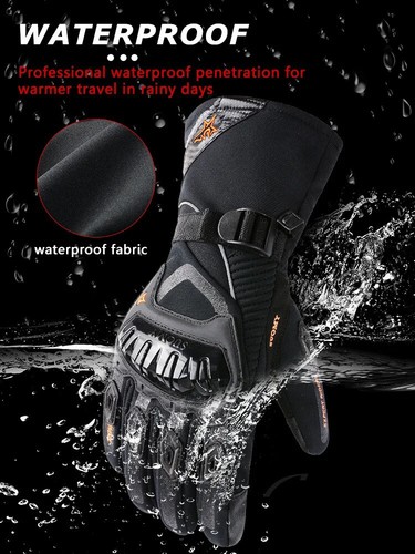 Winter Motorcycle Gloves Touchscreen Rainproof Riding Warm Gloves for Snowmobile - Picture 2 of 13