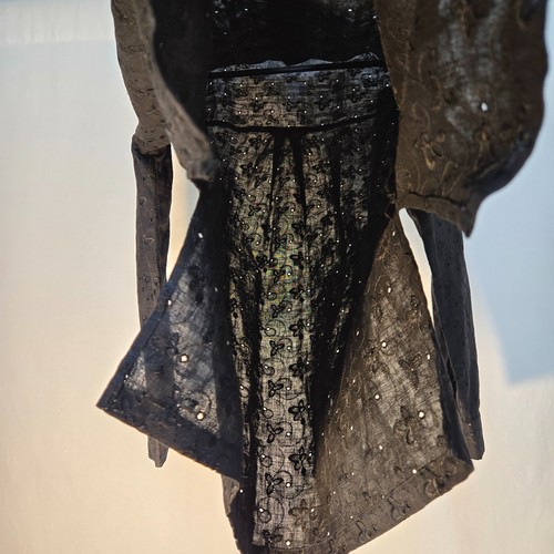 Vintage 20 SÜD Old Money Boho SCHWARZ Leinen Ösen Tunika Minikleid Größe 1X. - Bild 4 von 21